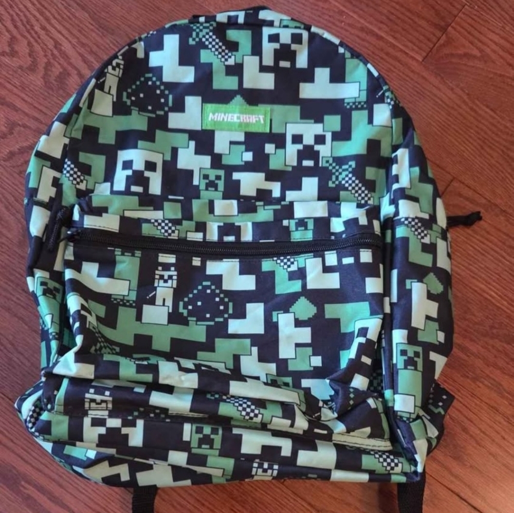 Minecraft Green and Black Kids Backpack